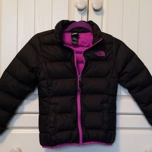 Girl's (sz 7/8) Black/Magenta North Face Jacket